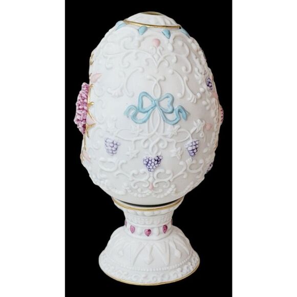 Vintage Lenox The Chrysanthemum Blossom Egg On Pedestal 1993 Original Box Easter - Picture 4 of 14